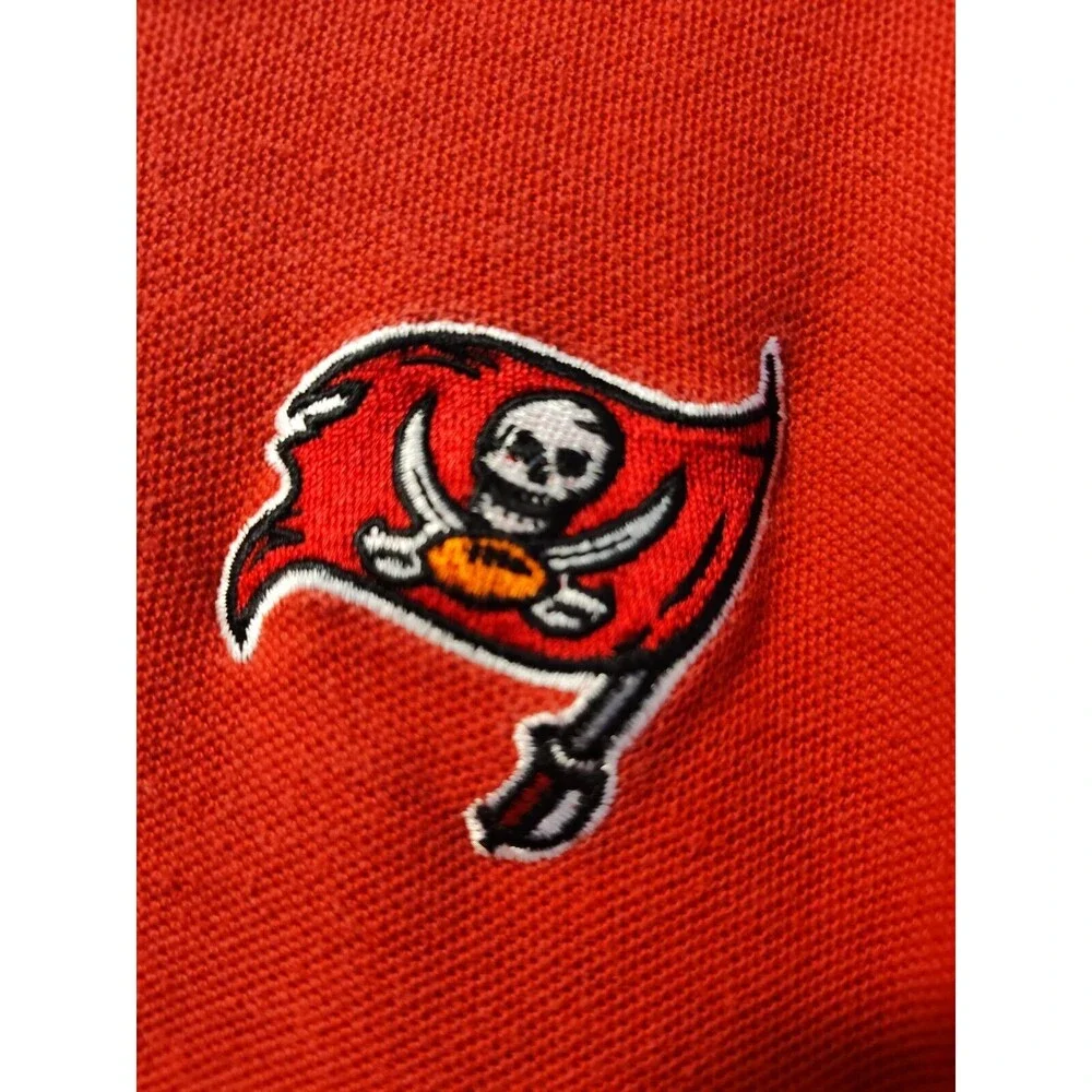Vintage Tampa Bay Buccaneeers Polo Shirt Adult XLarge Red Black White NFL - Picture 2 of 16